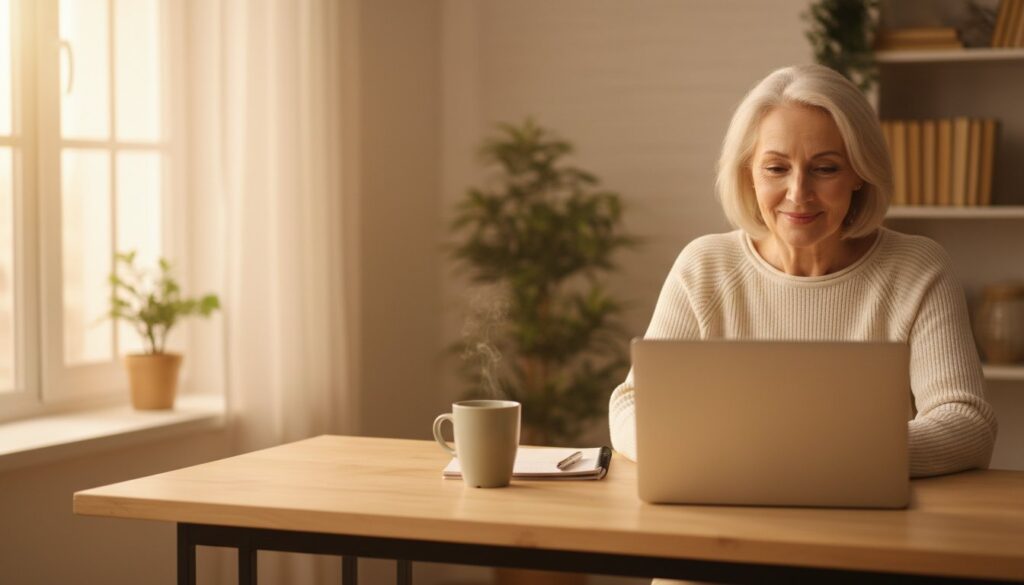 A realistic guide to online income for women over 50 simple safe and beginner-friendly - hero image - victoria ohare A Realistic Guide to Online Income for Women Over 50: Simple, Safe, and Beginner-Friendly