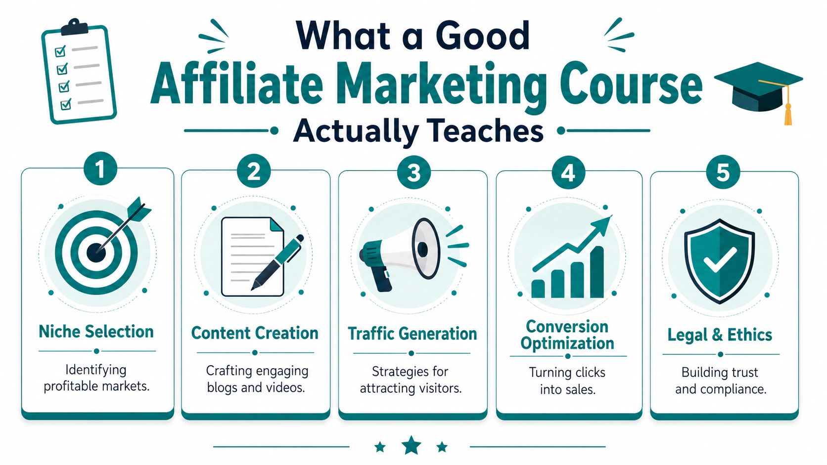 An infographic outlining the five essential steps taught in a high-quality <a rel=