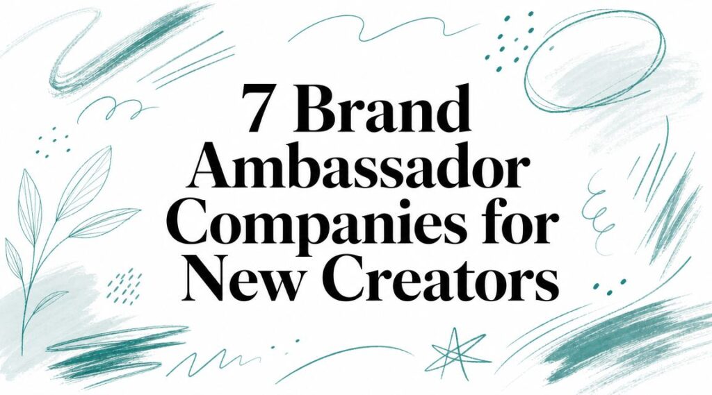 7 Brand Ambassador Companies for New Creators