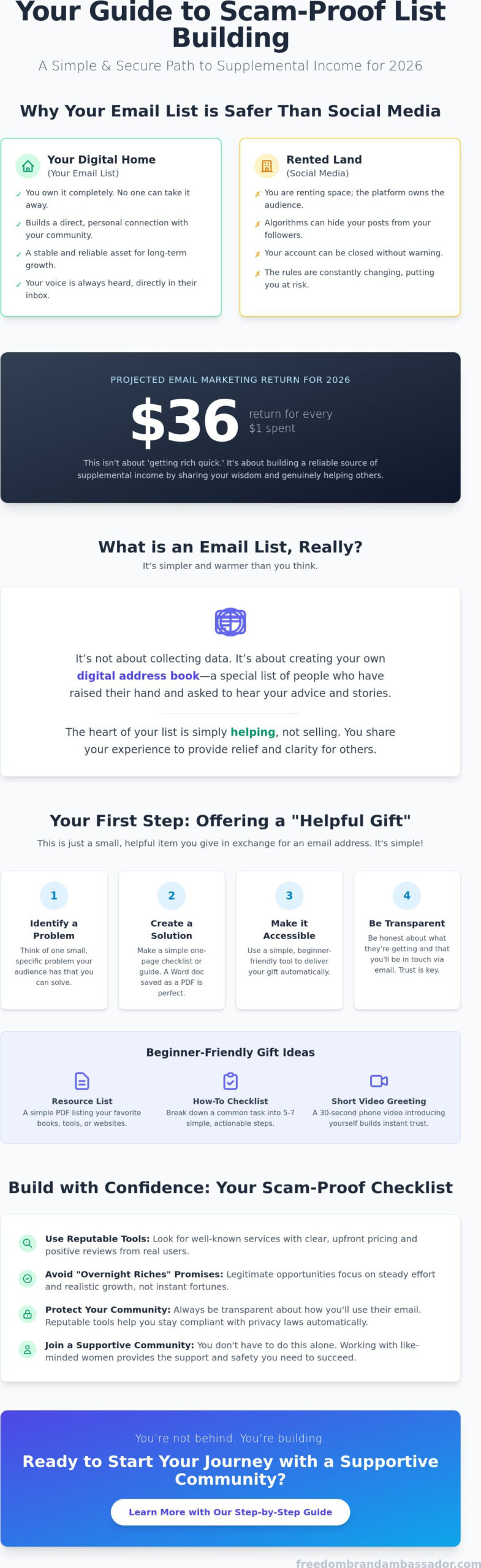 List building strategies for 2026 a simple guide for the modern retiree - infographic - victoria ohare List Building Strategies for 2026: A Simple Guide for the Modern Retiree