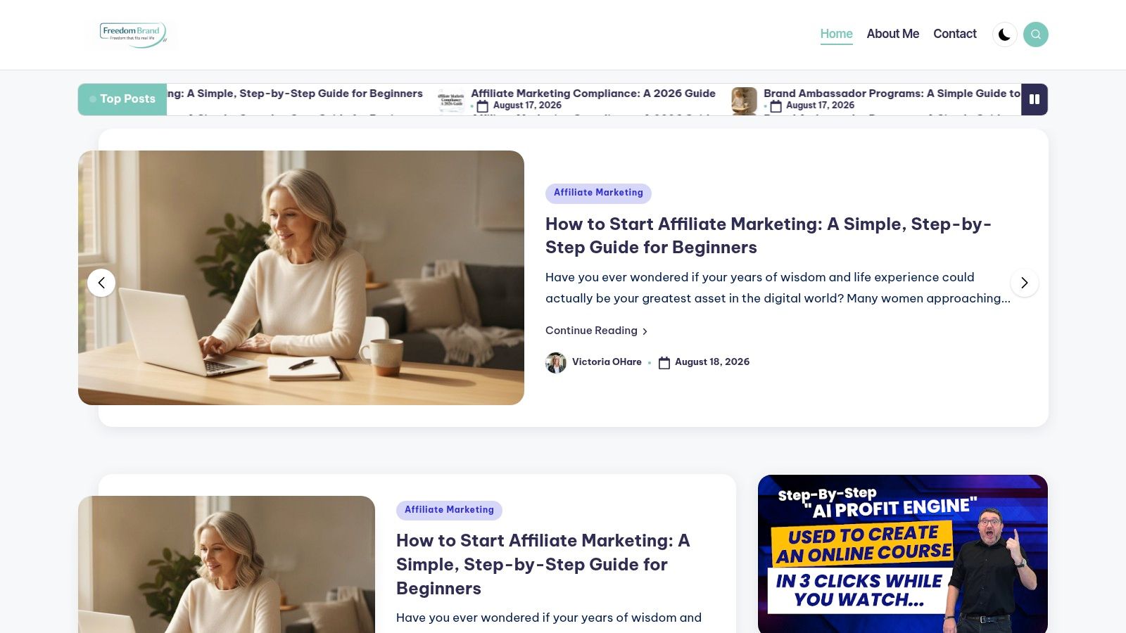 Screenshot from https://freedombrandambassador.com